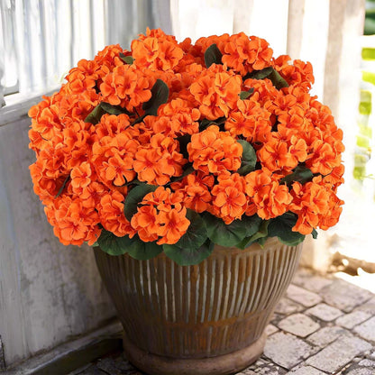 12 pcs Artificial Geranium Flowers Rose Home Kitchen