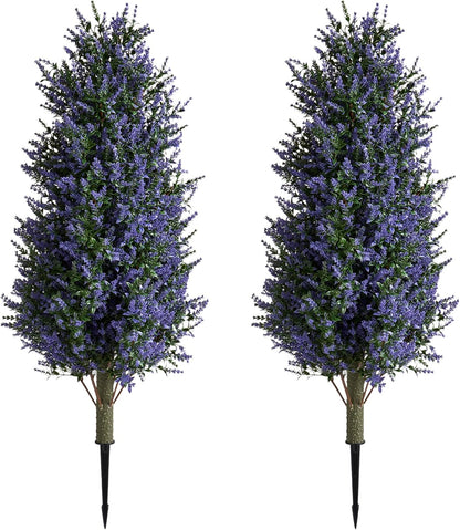 2 pack 15.7 inch Artificial Lavender Topiary Ball