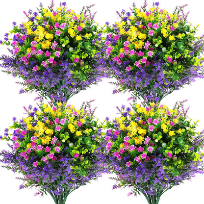 24 pcs Artificial Outdoor Flowers Resistant Daisy UV