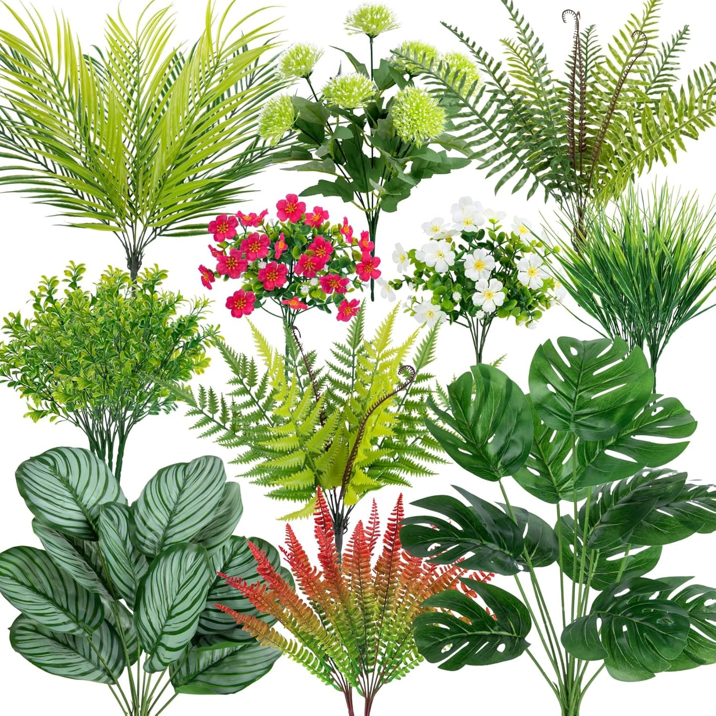 20 pcs Artificial Outdoor Plants Resistant Flowers UV