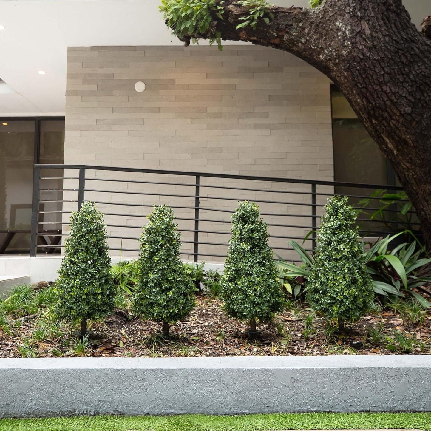 2 pack Artificial Boxwood Plants Greenery Dried Indoor