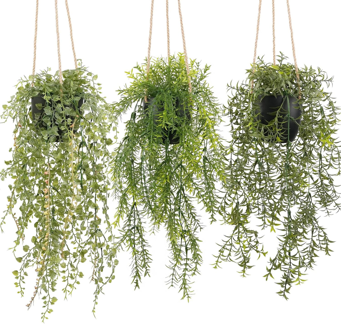3 pack 20 inch Artificial Hanging Plants Dried