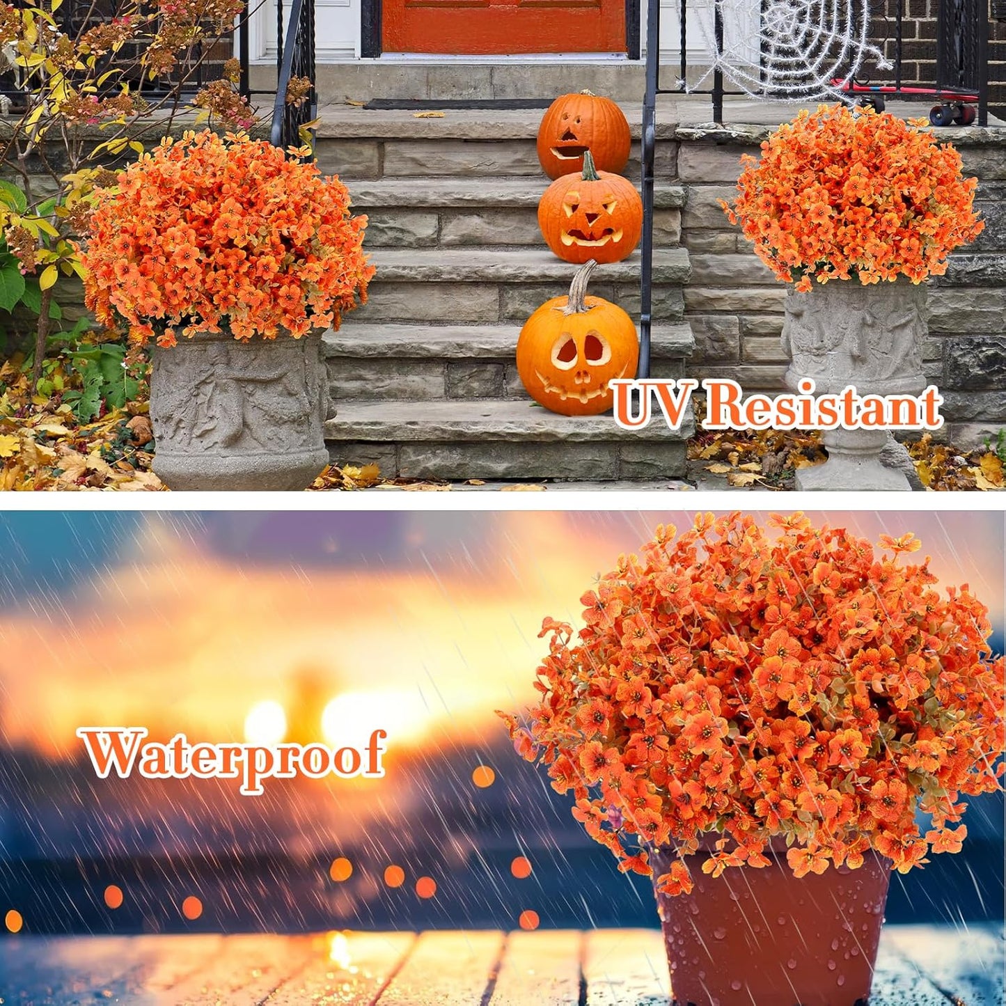 Artificial Fall Flowers Outdoor Decor Indoor Holiday Christmas