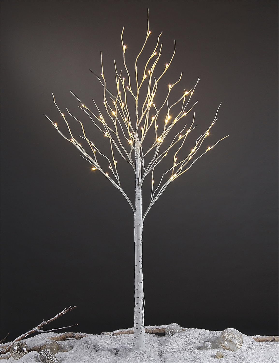 Artificial Illuminated Birch Tree Led Lighted Decor Potted