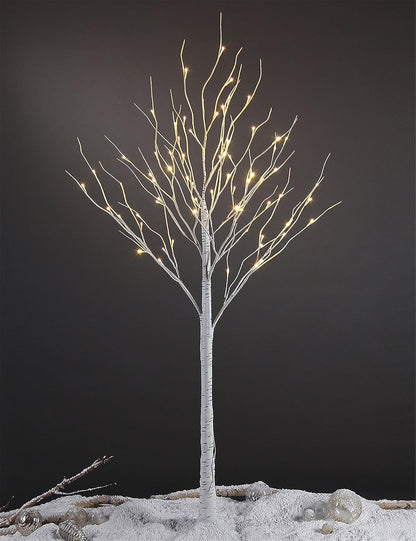 Artificial Illuminated Birch Tree Led Lighted Decor Potted
