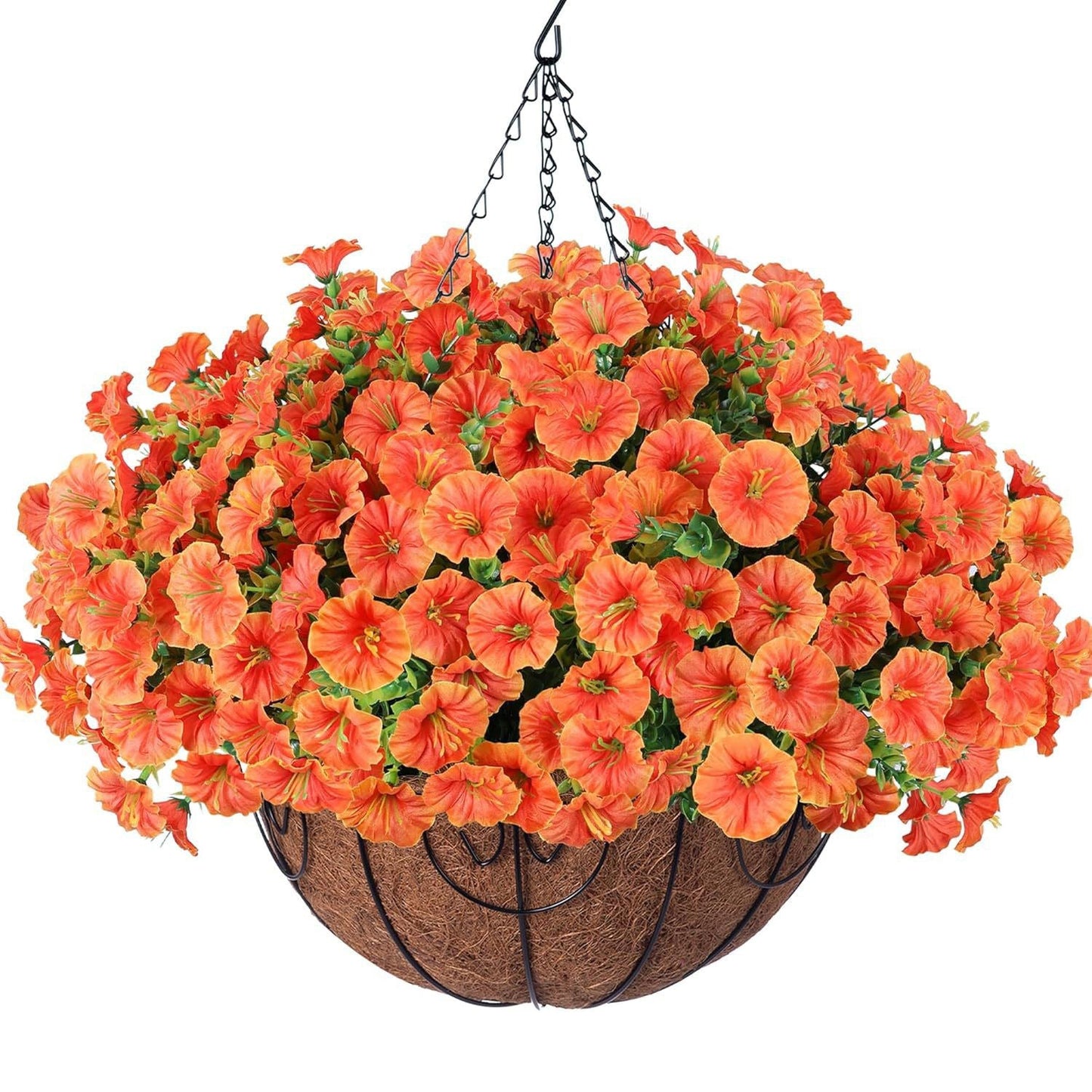 Silk Morning Glory Basket Artificial Flower Decor Outdoor