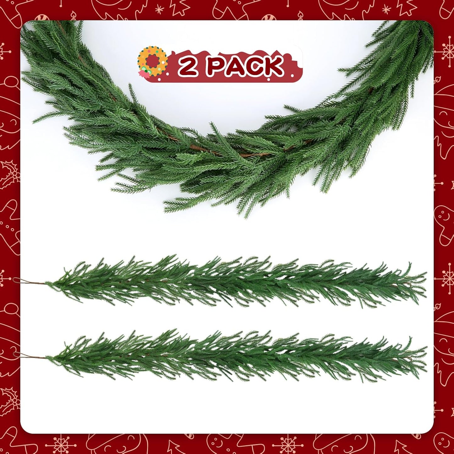 Artificial Norfolk Pine Garland Greenery Christmas Holiday Decor