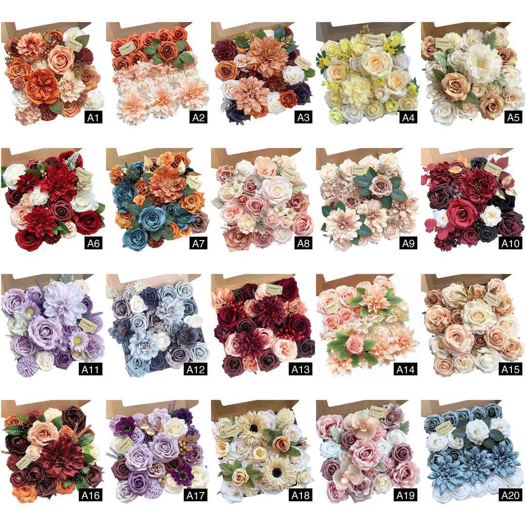 20 Pcs Pink Silk Peonies Roses Wedding Bouquet