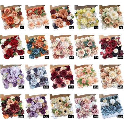 20 Pcs Pink Silk Peonies Roses Wedding Bouquet