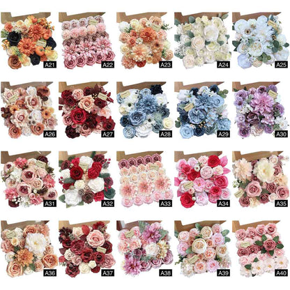 20 Pcs Pink Silk Peonies Roses Wedding Bouquet