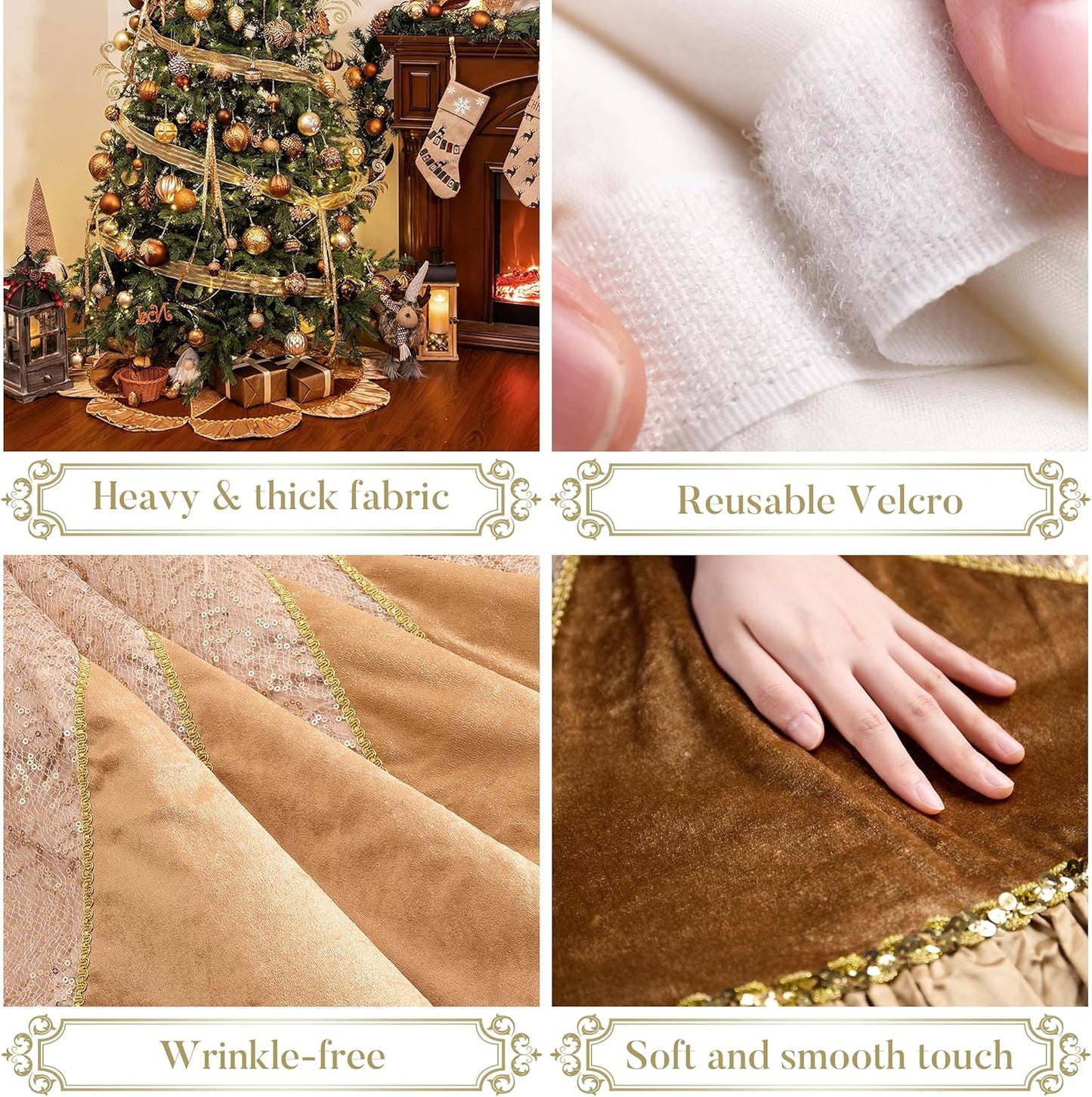 48 inch Valery Madelyn Christmas Tree Skirt Plush