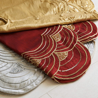 Balsam Hill Elizabeth Beaded Christmas Tree Skirt Holiday