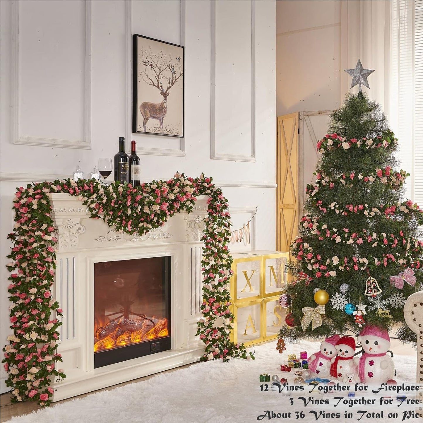 8 pcs 8.2 ft Artificial Rose Flower Garland