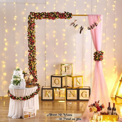 8 pcs 8.2 ft Artificial Rose Flower Garland
