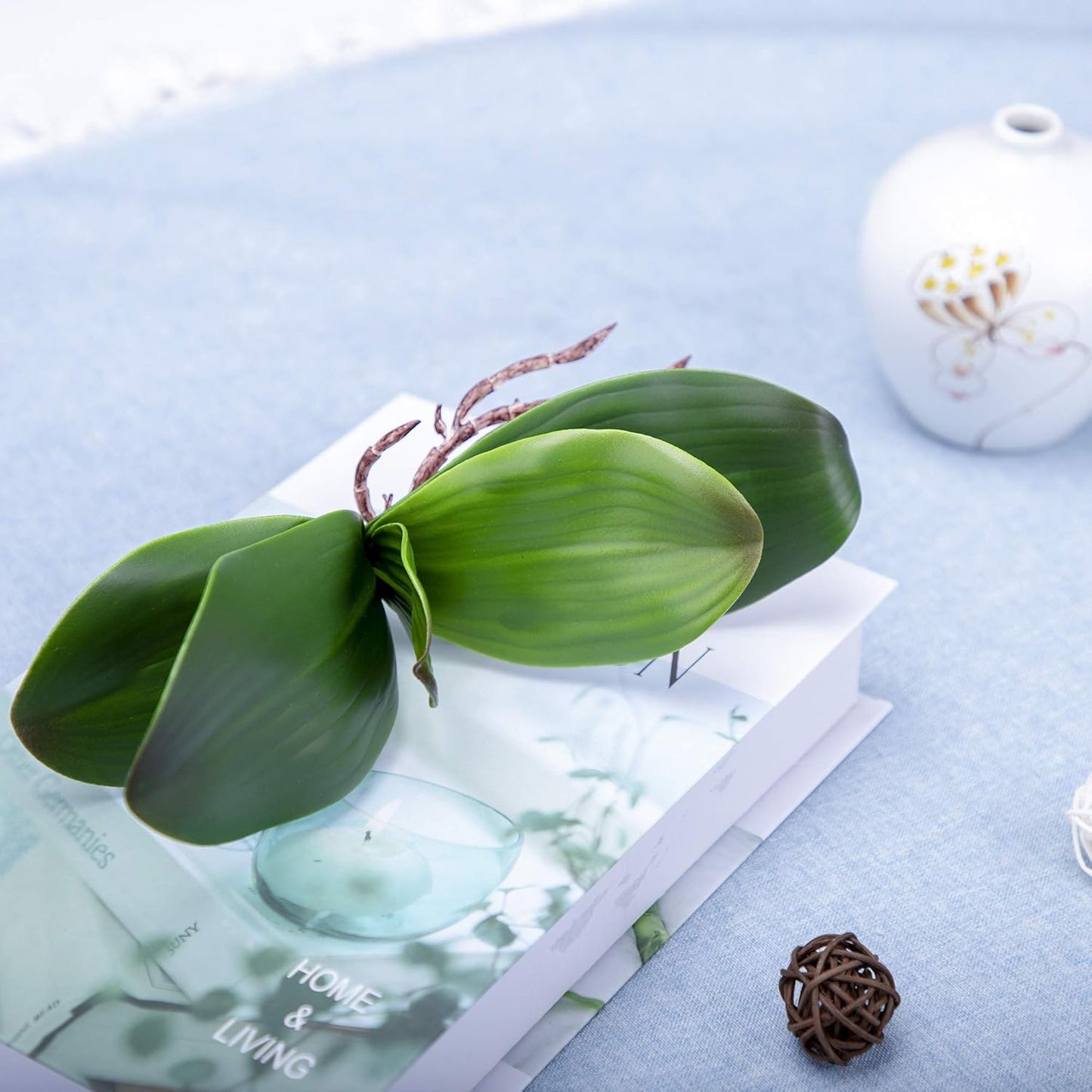 2 pcs 8 inch Real Touch Artificial Orchid