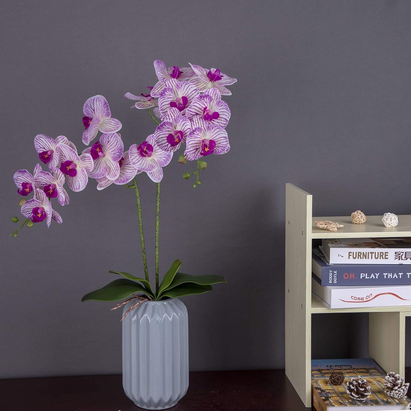 2 pcs 8 inch Real Touch Artificial Orchid