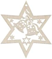 6 pcs Wooden Star Christmas Tree Ornaments German