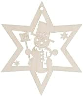 6 pcs Wooden Star Christmas Tree Ornaments German