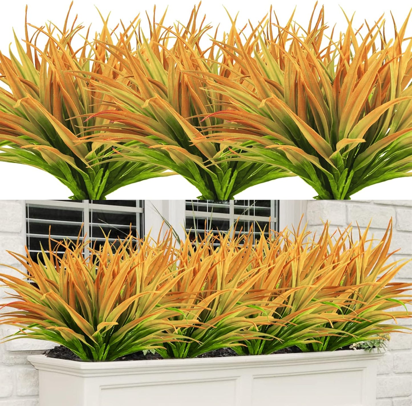 8 pack 17.5 inch Artificial Grass Plants Resistant