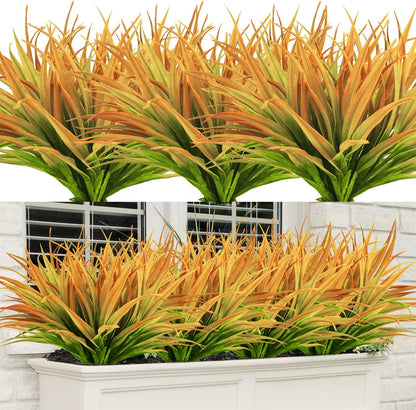 8 pack 17.5 inch Artificial Grass Plants Resistant