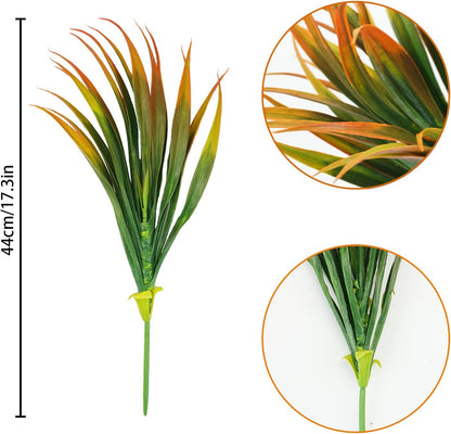8 pack 17.5 inch Artificial Grass Plants Resistant