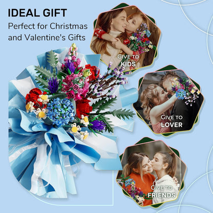 1000 pcs Flower Bouquet Building Kit Artificial Botanical