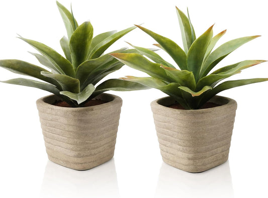 2 pack 11.4 inch Small Artificial Agave Plants