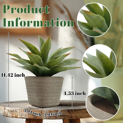 2 pack 11.4 inch Small Artificial Agave Plants