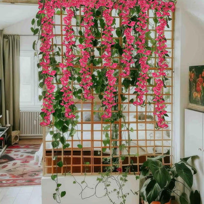 2 pcs Artificial Hanging Bougainvillea Vines Resistant UV