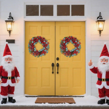 22 inch Christmas Wreath Red Berries Eucalyptus Leaves