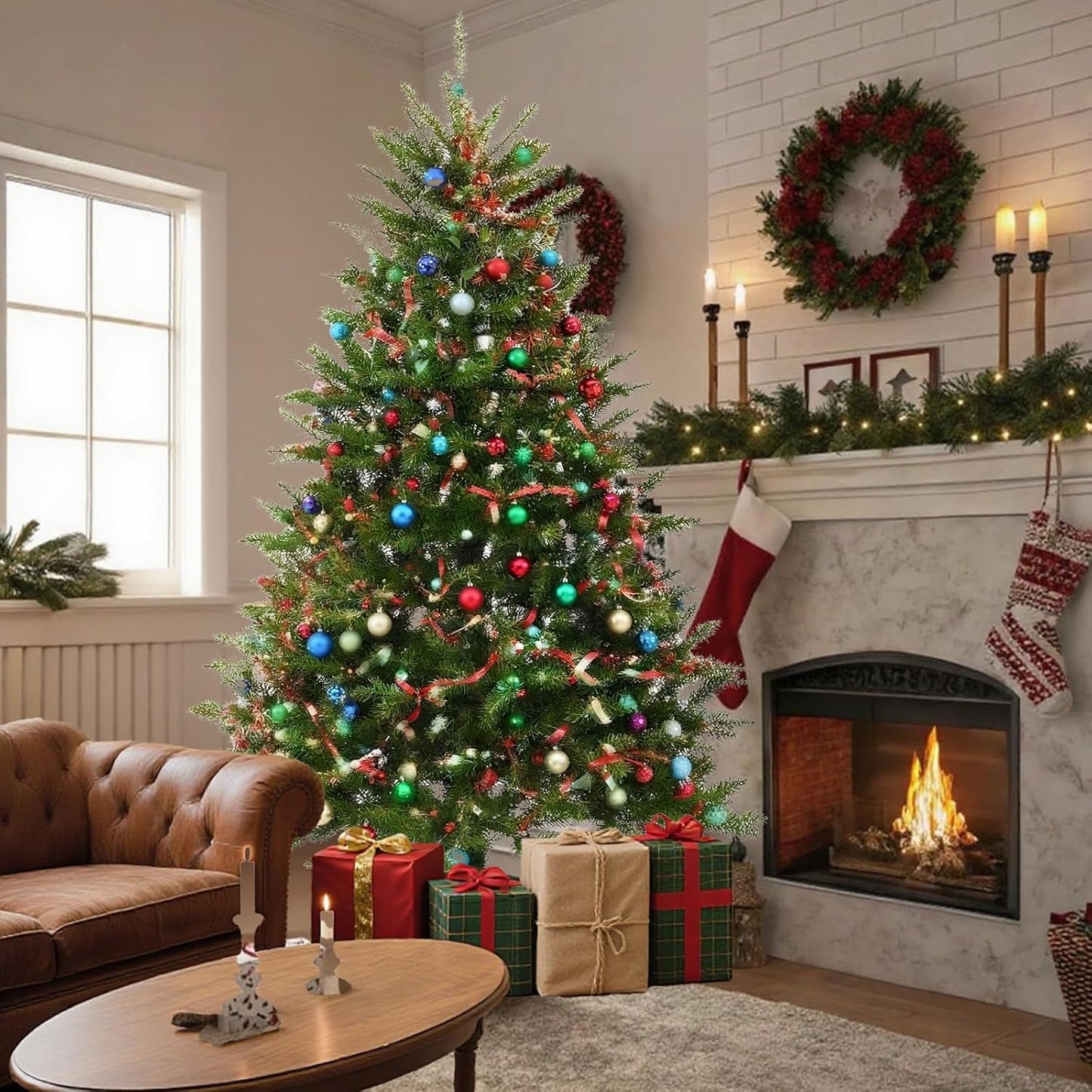 7.5 ft Unlit Artificial Christmas Tree Dunhill Fir