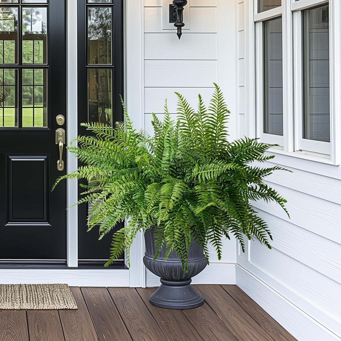 2 pack Artificial Fern Plants Greenery Decor Dried