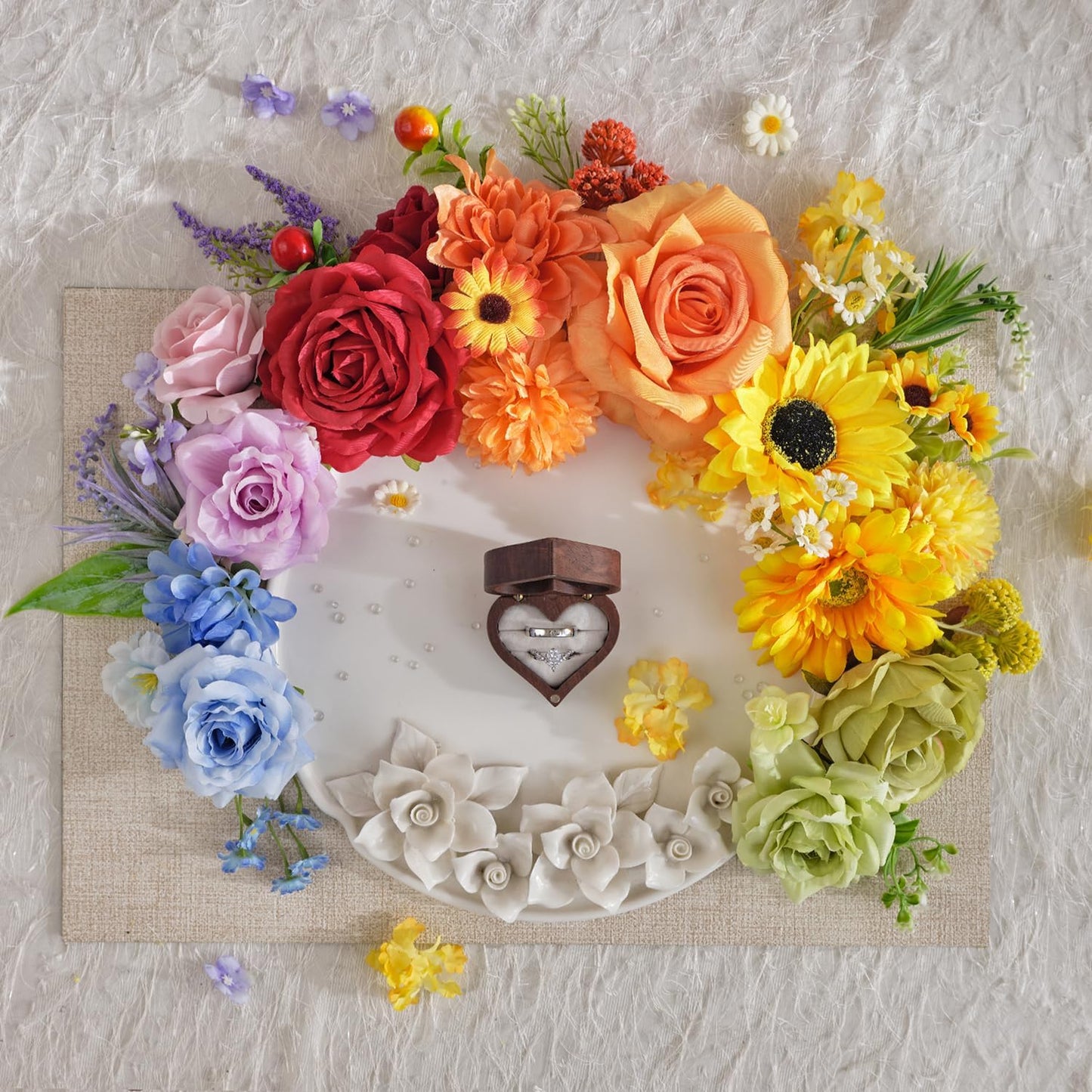 Artificial Multi Flower Mixed Bouquet Silk Floral Arrangement