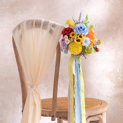 Artificial Multi Flower Mixed Bouquet Silk Floral Arrangement