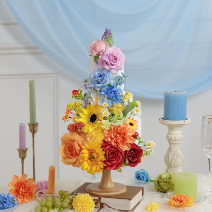 Artificial Multi Flower Mixed Bouquet Silk Floral Arrangement