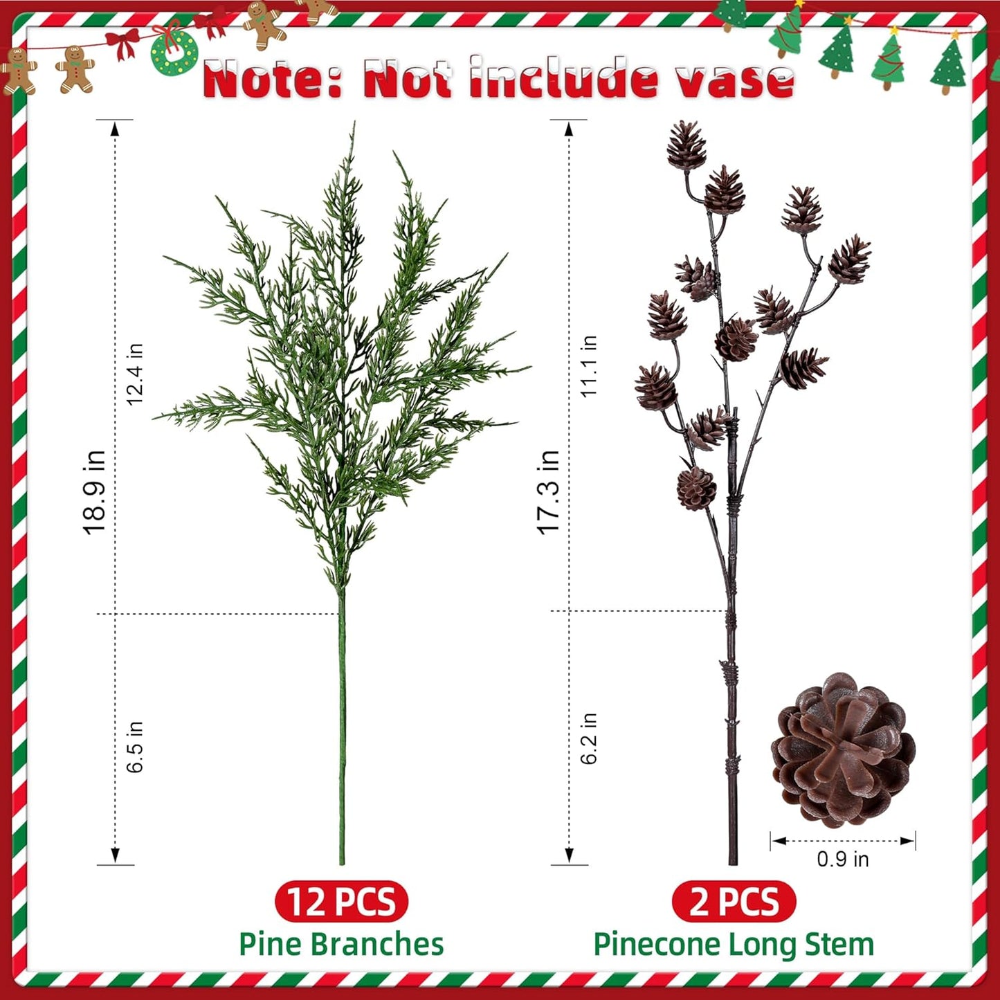 Artificial Cedar Branches Greenery Christmas Holiday Decor Indoor