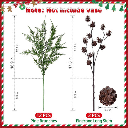 Artificial Cedar Branches Greenery Christmas Holiday Decor Indoor