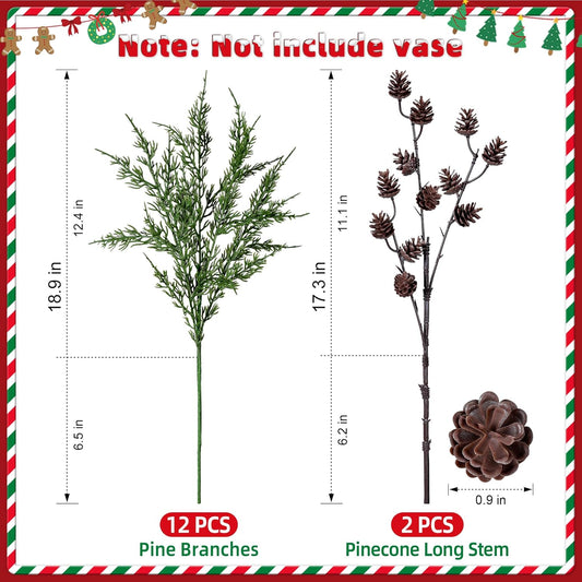 Artificial Cedar Branches Greenery Christmas Holiday Decor Indoor