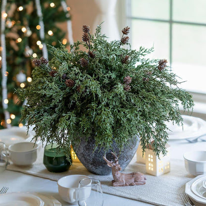 Artificial Cedar Branches Greenery Christmas Holiday Decor Indoor