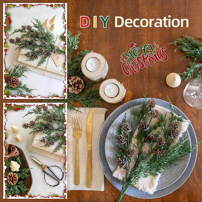 Artificial Cedar Branches Greenery Christmas Holiday Decor Indoor