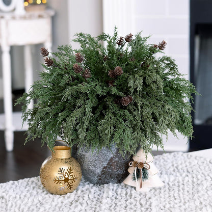 Artificial Cedar Branches Greenery Christmas Holiday Decor Indoor