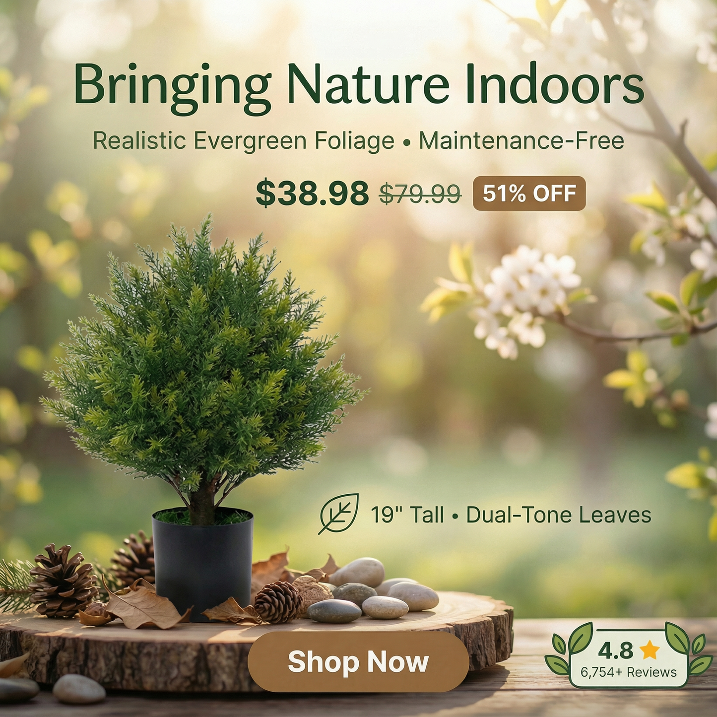 Artificial Little Bush Ball Tree Greenery Potted Trees