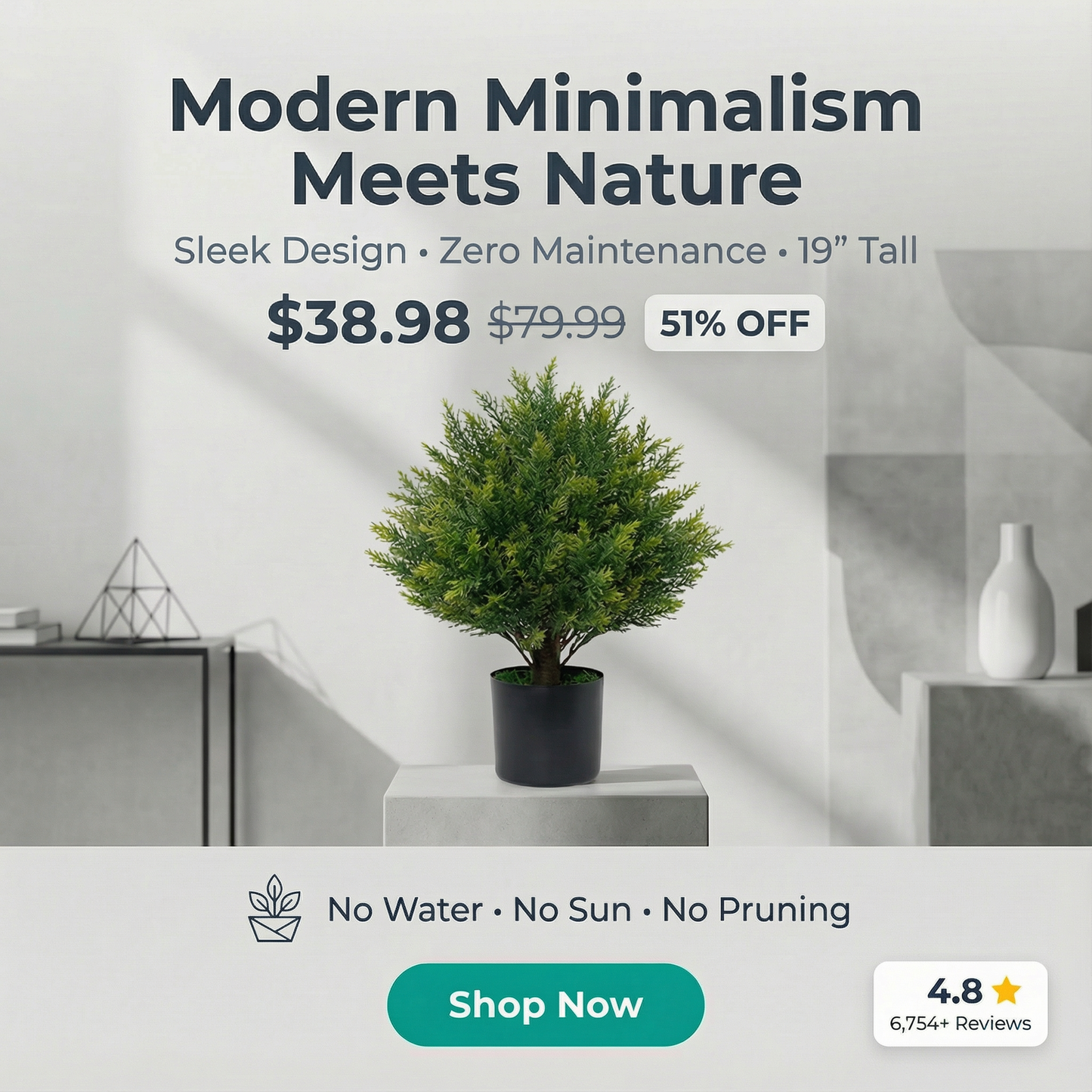 Artificial Little Bush Ball Tree Greenery Potted Trees