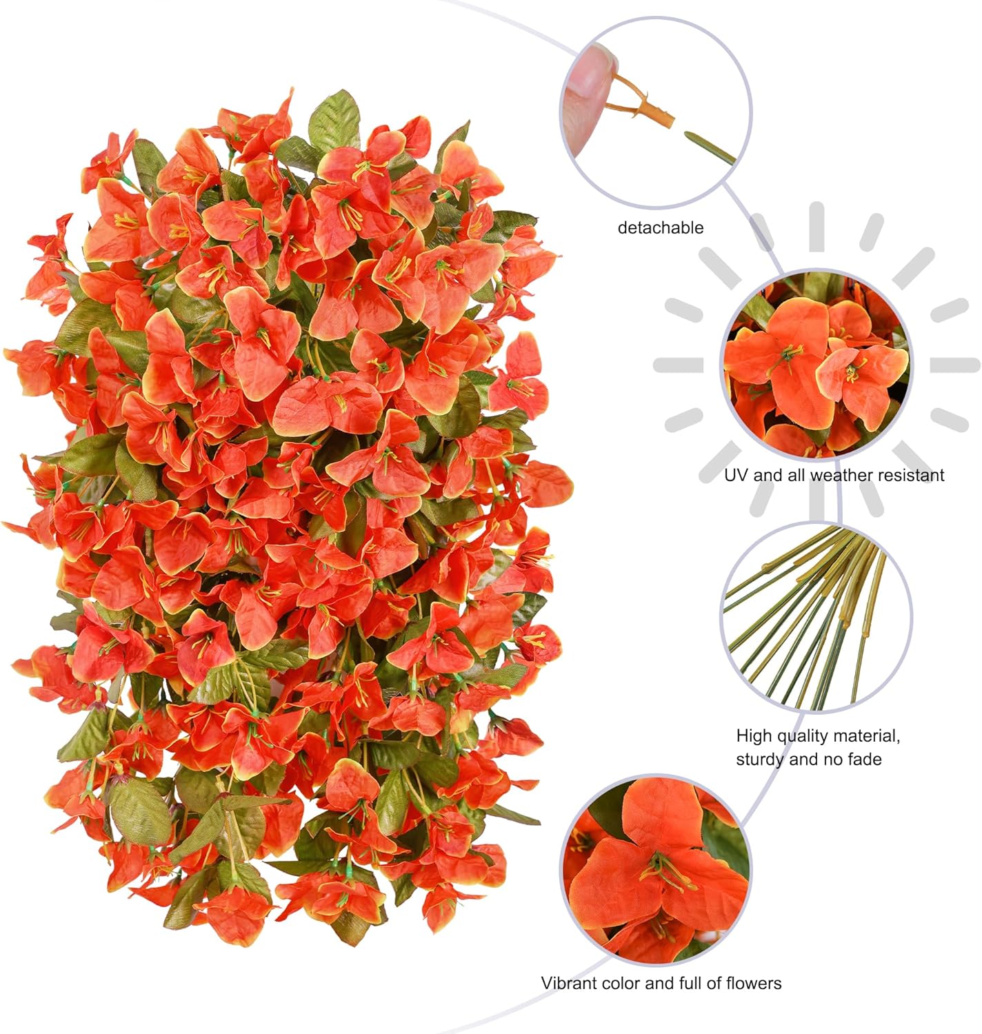 Artificial Bougainvillea Flowers Silk Blooms Outdoor Decor Indoor