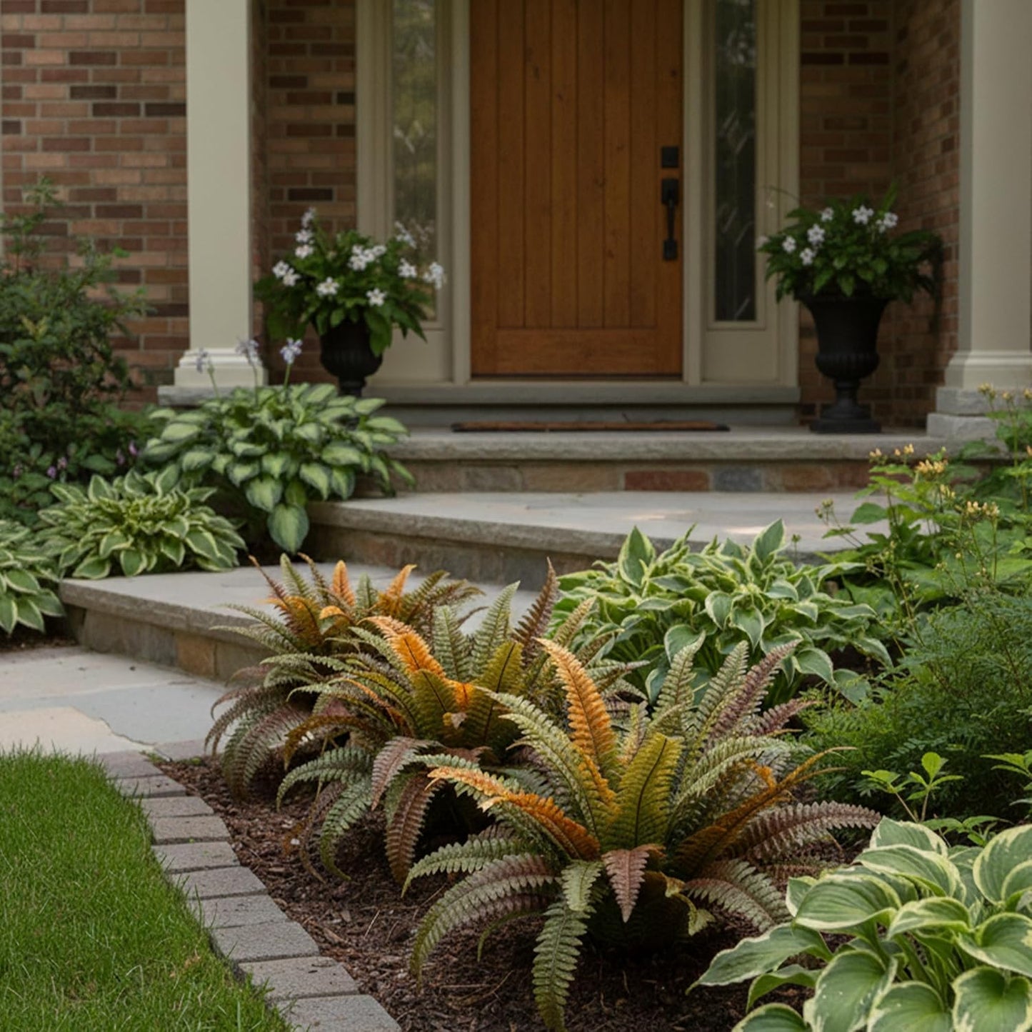 2 pack 45 inch Artificial Boston Ferns Rust