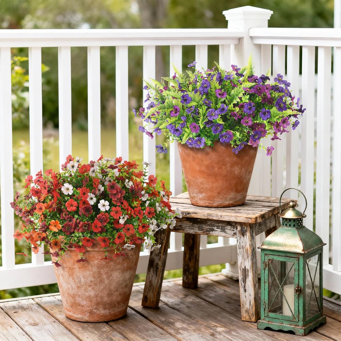 12 Bundles Multicolor Rose Grass UV Resistant Porch