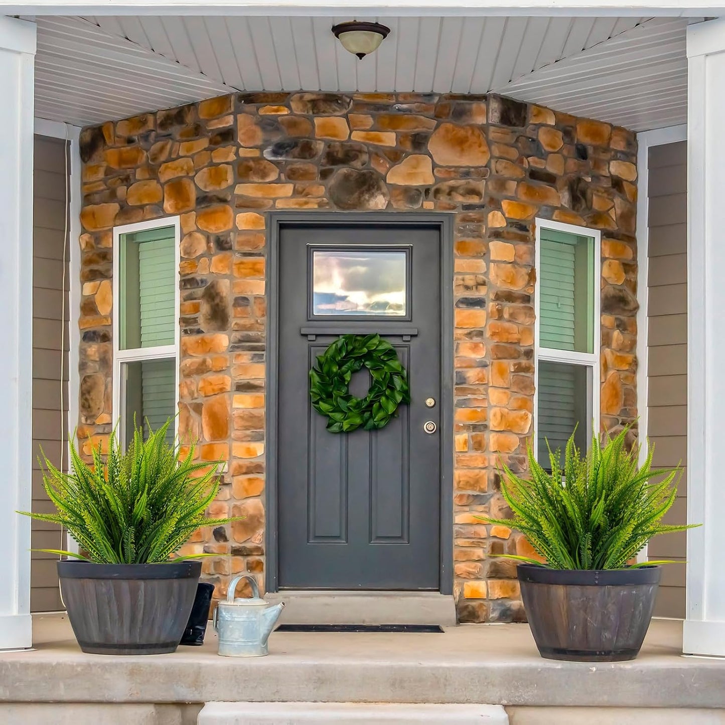 12 bundles Artificial Boston Ferns Flowers Home Kitchen