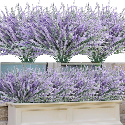 30 bundles Artificial Lavender Outdoor Plants Resistant UV