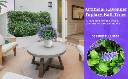 2 pack 15.7 inch Artificial Lavender Topiary Ball