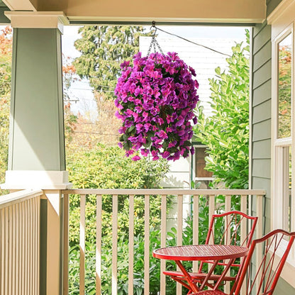 Inqcmy Artificial Hanging Plants Flowers Basket Decor Indoor